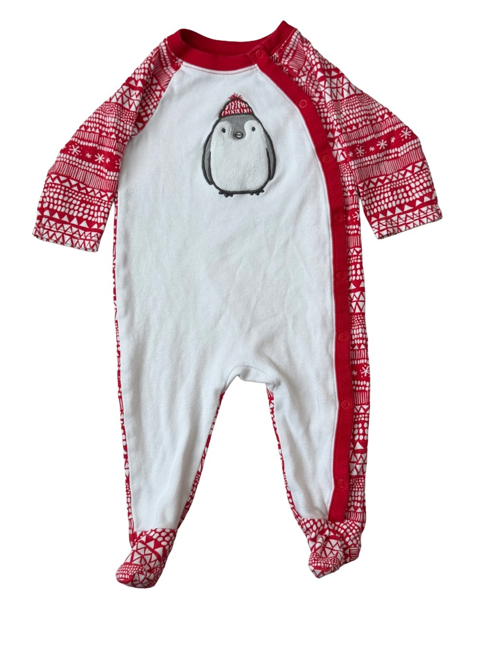 Gymboree Holiday Penguin Footed Sleeper 3-6M EUC Christmas Baby